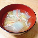 白菜とカニカマの中華スープ
